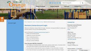 Business License Account Login | Orange, CA
