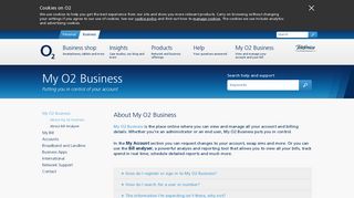 O2 | O2 Business | Help & Support | Billing | About My O2 Business