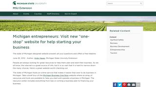 Michigan entrepreneurs: Visit new “one-stop” website for help starting ...
