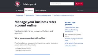 Your business rates account online - bristol.gov.uk