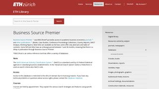 Business Source Premier / Databases / Resources / Home - ETH Library