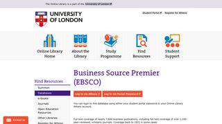 Business Source Premier (EBSCO) | The Online Library
