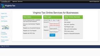 Virginia Tax Online Services for Businesses