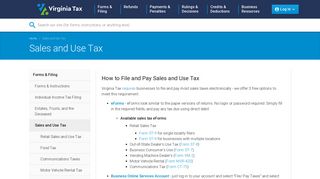 Sales and Use Tax | Virginia Tax