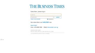 The Business Times | Login - Singapore Press Holdings