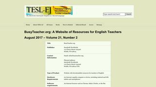 BusyTeacher.org: A Website of Resources for English Teachers