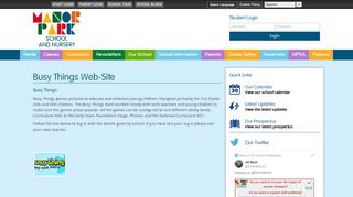 Manor Park Primary School: Busy Things Web-Site