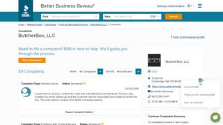 ButcherBox, LLC | Complaints | Better Business Bureau® Profile