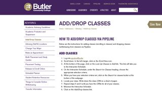 Add/Drop Classes | Butler Community College