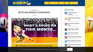 Butlins Bingo Giveaway - Bingo