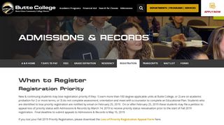 When to Register - Butte College