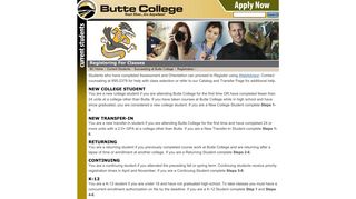 Registering For Classes - Admissions and Records - Butte College