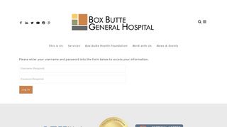 Box Butte General Hospital : Employee Portal : Portal Login