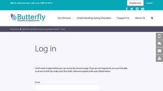 Log in | The Butterfly Foundation