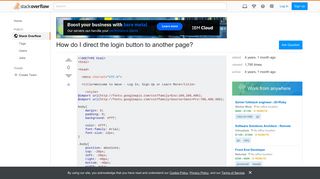 How do I direct the login button to another page? - Stack Overflow