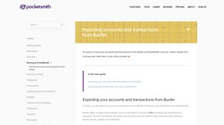 Importing accounts and transactions from Buxfer - PocketSmith Learn ...