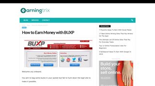 How to Earn Money with BUXP - EarningTrix | Make Money Like A Pro