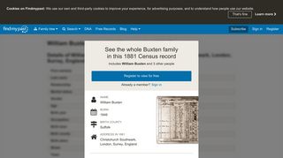 William Buxten | 1881 Census | findmypast.com