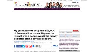 My grandparents bought me £5000 of Premium Bonds ... - This is Money