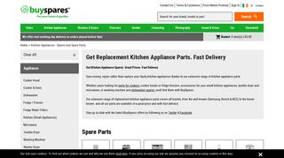 Get Replacement Kitchen Appliance Parts. Fast ... - BuySpares