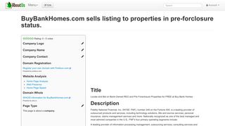 BuyBankHomes.com sells listing to properties in pre-forclosure status ...