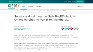 Sunstone Hotel Investors Sells BuyEfficient, its Online Purchasing ...