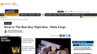 Silver Is 'The Best Buy' Right Now - Wells Fargo | Kitco News