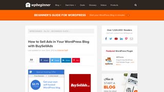 How to Sell Ads in Your WordPress Blog with BuySellAds - WPBeginner