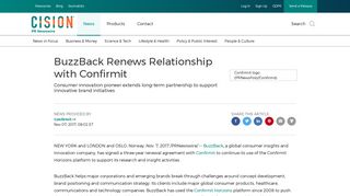BuzzBack Renews Relationship with Confirmit - PR Newswire
