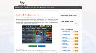 Buzzluck Online Casino Review - 100% Welcome Bonus