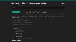 BuzzMath - Ms. Stein - Norup International School