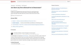Are there any free alternatives to Buzzsumo? - Quora