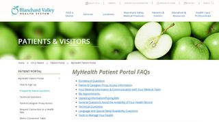 MyHealth Patient Portal FAQ's - Blanchard Valley Health System
