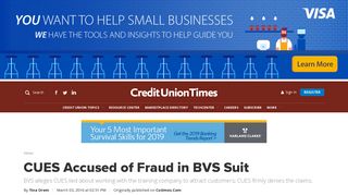 CUES Accused of Fraud in BVS Suit | Credit Union Times