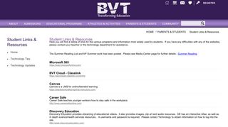 Student Links & Resources / Home - Blackstone Valley Voc-Tech High