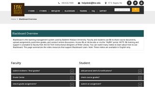 Blackboard - Baldwin Wallace University IT Support Services