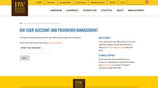 BW User Account and Password Management - Baldwin Wallace ...