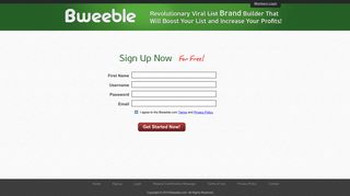 Signup - Bweeble - Social List Builder
