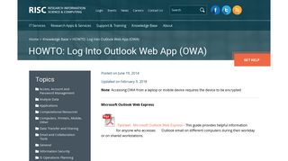 HOWTO: Log Into Outlook Web App (OWA) | Research Information ...