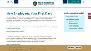 New Employees: Your First Days | MGH Institute of Health Professions