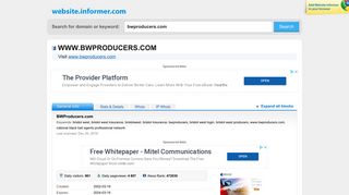 bwproducers.com at WI. BWProducers.com - Website Informer