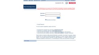 Bosch Advantage Login