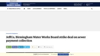 Birmingham Water Works agrees to serve as collecting agent for ...