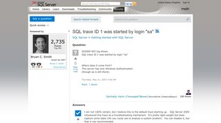 SQL trace ID 1 was started by login 