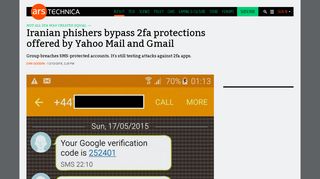 Iranian phishers bypass 2fa protections offered by Yahoo Mail and Gmail