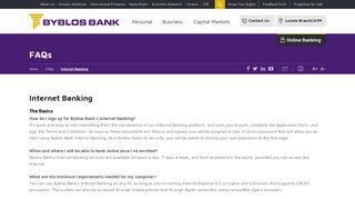 FAQs | Internet Banking | Lebanon | Byblos Bank