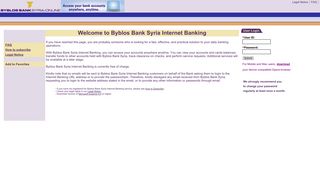 Byblos Bank Syria Internet Banking - Byblos eBanking Syria