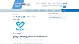 Bynder Introduces Orbit as First Free Professional Digital Asset ...