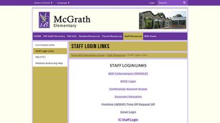 Staff Login Links - McGrath Elementary School