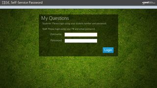 My Questions - IBM K12 - Self-Service Password Tool